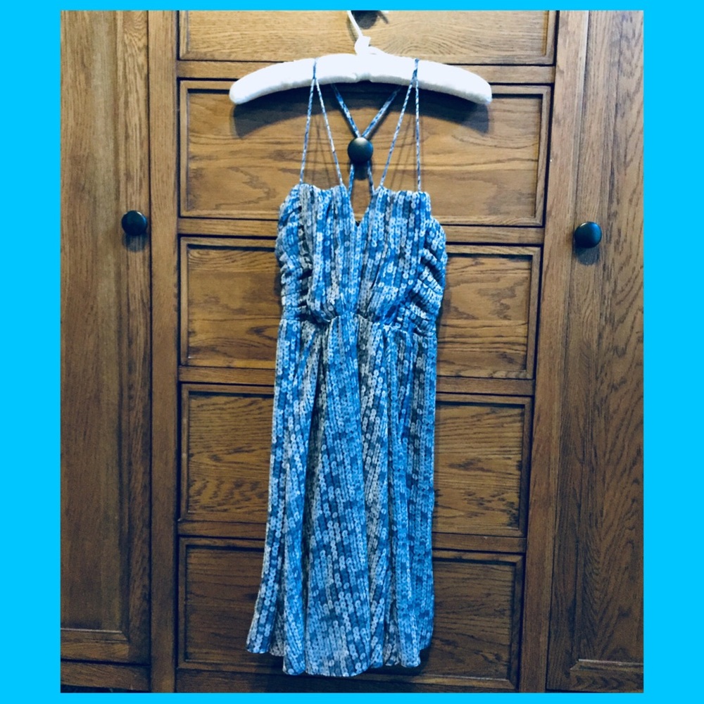 Beautiful Blue Patterned Spring Dress
